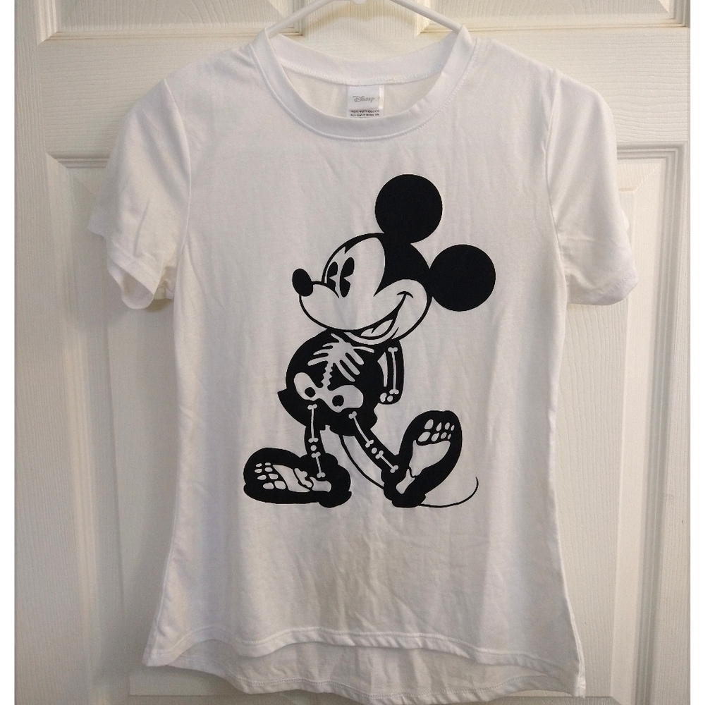 Disney ☠️Mickey - Skeleton☠️ Women's Cap Sleeve Tee - XS